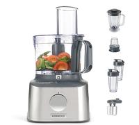 Kenwood MultiPro Compact+ - Procesador 800W Bol 2,1L y 12 Accesorios | Batidora 1.2l, Pesaje, Molinillo, Cuchilla, Varillas, Gancho Masa, 2 Botellas, Exprimidor, 3 Discos, Espátula, FDM316SS