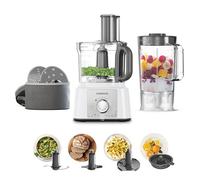 Kenwood MultiPro Express FDP65.450 WH - Procesador de Alimentos (1000 W, bol de 3 L, batidora de vaso de 1.5 L, exprimidor, accesorios de corte)