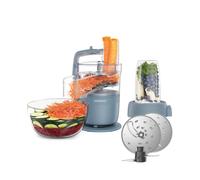 Kenwood MultiPro Compact - Procesador de Alimentos con Express Serve, Cuchilla de Acero Inoxidable, Discos para Cortar y Rallar, Recipiente de 600 ml, Función Pulse, Azul Tormenta (FDP23.380GY)