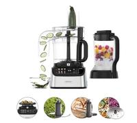 Kenwood MultiPro OneTouch - Procesador 1000W Bol 3L 7 Accesorios | Batidora 1,5l, Báscula Integrada, Velocidad Variable y Pulse, Cuchilla, Amasador, Disco para Procesar, Espátula, FDM73.480SS