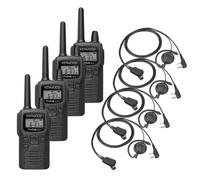 Kenwood Pack 4x Kenwood PKT-300E + 4x auriculares con gancho Pack listo para trabajar: 4 walkies PKT-300E con 4 auriculares con gancho para equipos y turnos.