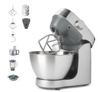 Kenwood Prospero+ KHC29A.O0SI - Amasadora, cuenco de acero inoxidable, 4,3 L, incluye juego de accesorios, 10 unidades + 3 ganchos y batidor, batidora de cristal, procesador de alimentos de 3 discos,