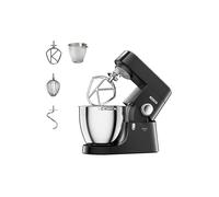 Kenwood Chef XL Pro - Batidora amasadora profesional con bol XL de acero inoxidable, amasadora para pan y pizza, batidor K, varillas de acero y gancho amasador, negra (KVL87.003BK)