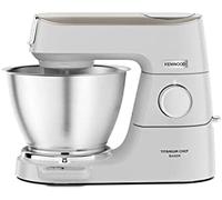 Kenwood Titanium Chef Baker KVC65.001WH - Robot de cocina con báscula integrada (1200 W, incluye 3 utensilios de pastelería, espátula y protector contra salpicaduras), color blanco