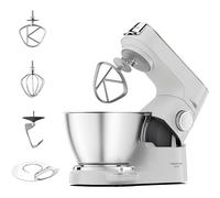 Kenwood Titanium Chef Baker KVC65.001WH - Robot de cocina con báscula integrada (1200 W, incluye 3 utensilios de pastelería, espátula y protector contra salpicaduras), color blanco