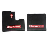 Kenworth OEM Black Rubber Floor Mats w/Logo Fits All T600 T800 W900 Model Years up to 2000 Model - All-Weather/Terrain