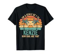Kenzie Personalized Name Cute Retro Girls Groovy Birthday Camiseta