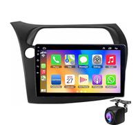 Keoaiob Estereo De Automóvil para Hon-da Civic Hatchback 2006-2011 con Carplay Android Auto 9 '' Touch Issid Radio con Cámara De Respaldo Bluetooth Audio Receptor Soporte Mirror Link(Color:4G+32G)