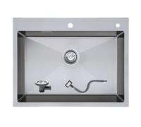 KEOKBON Fregadero de Acero Inoxidable Esquina 65x50x19cm, Nano-Plata Cocina Fregadero Empotrado Grande a partir de Armario de 70cm de Acero Inoxidable, Fregadero de Cocina Hecho a Mano 1 Pila