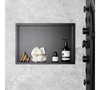 KEOKBON Nicho de ducha sin azulejos, 48 x 33 x 10 cm, organizador de ducha de acero inoxidable, sellado impermeable, resistente al óxido, nicho de pared empotrable para almacenamiento de ducha