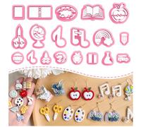 Keoker Cortadores de arcilla para el regreso a clases, cortadores de aretes de 19 formas para hacer joyas de arcilla polimérica