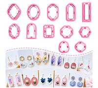 KEOKER Cortadores de arcilla polimérica, cortadores de arcilla de marco, cortadores de arcilla polimérica bohemios para hacer aretes, joyas, 12 formas de cortadores