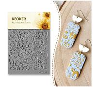 Keoker Hojas de textura para arcilla polimérica, alfombrilla de textura de arcilla para hacer aretes, joyas, herramientas de aretes de arcilla polimérica de Halloween (No. 6)