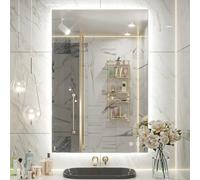 Keonjinn Espejo de baño con luz LED sobre tocador (horizontal/vertical)