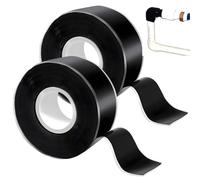 KEORHEZ 2 Rollos Cinta Aislante De Silicona Impermeable Autoadhesiva, Cinta De Reparación, 2,5 CM X 3 M, Adecuado Para Reparar Tuberías De Agua, Cables, Etc (Negro)