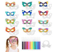 KEORHEZ 24 Piezas Mascaras Para Pintar Niños, Mascara Manualidades Pintar, Máscaras De Mariposa, Perfectas Para Cumpleaños Infantiles, Fiestas De Carnaval, Halloween, Representaciones Teatrales