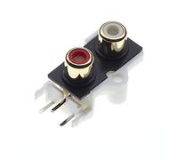 Keple 2x Tomas De Fono, Piezas De Contacto Chapadas En Oro, PCB - RCA Hembra De 4 Pines Montado AV Salida Concéntrica 2 Conector De Audio Y Vídeo Estéreo