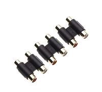 Keple Acoplador Hembra a Hembra RCA 2X, Adaptador de Conector de Audio, Adaptador de extensión para giradiscos, Tocadiscos, CD, MP3, DAC, Receptor, Amplificador, Cable de Audio (Paquete de 3)