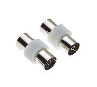 Keple Acoplador Y Adaptador De Toma Coaxial De TV A Toma Coaxial De TV, Impedancia De 75 Ohmios Para Una Excelente Transmisión, Excelente Conector Y Extensor De Cable Coaxial - Paquete De 2
