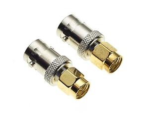 Keple Adaptador BNC a SMA 50ohm para Antenas RF, y Cables coaxiales | Conector SMA Macho de Baja pérdida de transmisión a Adaptador BNC Hembra para WiFi y radios de Mano, Paquete de 2
