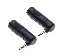 Keple Adaptador de Audio en ángulo Recto de 6,35 a 3,5, Adaptador de Jack de 90 Grados de 6,35mm 1/4" Hembra a 3,5mm 1/8" Macho, Paquete de 2