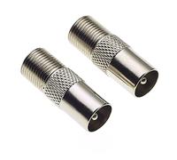 Keple Adaptador de clavija coaxial de TV a toma de corriente tipo F, Paquete de 2 - Acoplador de conector de barril