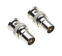 Keple Adaptador De Enchufe BNC A Coaxial De TV, Cuerpo De Latón Niquelado Acoplador Macho Adaptador Recto Jack Adaptadores Para Video CCTV - Paquete De 2