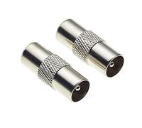 Keple Adaptador de enchufe coaxial de TV a enchufe coaxial de TV, Paquete de 2, conector de antena de barril macho