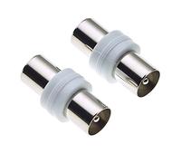 Keple Adaptador De Enchufe Coaxial De TV - Adaptador De Conector De Barril Acoplador Para Antena De Cable Coaxial De FM Por Satélite - Paquete De 2