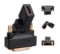 Keple Adaptador HDMI a DVI Rotación de 270 ° (DVI-D Dual Link 24 + 1) Adaptador HDMI Hembra y DVI Macho con Conector Chapado en Oro Convertidor 1080P Full HD