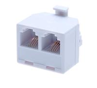 Keple Adaptador RJ11 y Splitter de 2 Vías - 2 Puertos RJ11 - Jack Females a Macho - Extensor de Puerto Universal - 4 Hilos - Blanco
