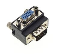Keple Adaptador VGA En ángulo Recto De 90 Grados, Acoplador Convertidor De 15 Pines Macho A Hembra, Adaptador VGA Macho A Hembra De 15 Pines En ángulo para Soporte De Pared, TV, Monitor