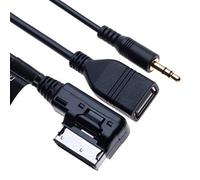 Keple AMI MDI a AUX 3.5mm a USB Adaptador de Cable de Interfaz de Medios de música Compatible con A6L Q5 Q7 A8 S5 A5 A4L A3 Tiguan GTI CC Fabia Octavia Vehicle Radio 1m