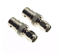 Keple BNC Socket A SMA Plug Adaptor, 50-ohm Male RF Coaxial Adapter Jack Coax Coupler Adapters CCTV Camera - Paquete De 2