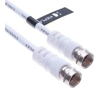 Keple Cable aéreo coaxial con conector macho F-F par Satélite Freesat ONO Euskaltel Telecable R TV HDTV DVB DVD Radio/Coaxial Ariel Freeview Cable de Antena de Televisión de banda ancha - 1 m Blanco