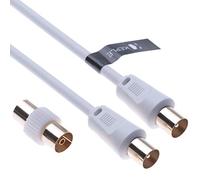 Keple Cable Coaxial De Antena Tv Exterior Satélite Freesat Sat HDTV Televisión Decodificadore Conexión Macho Antena (HDTV, DVB-T2, DVB-C, DVB-S, TV y Radio) 2m