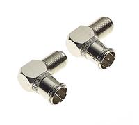 Keple Conector Coaxial De 90 Grados De Enchufe Macho Tipo F A Enchufe Hembra Tipo F | Adaptador Coaxial En ángulo Recto para Televisores De Pared | Paquete De 2