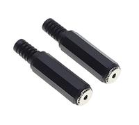 Keple Conector De 2,5 Mm, Estéreo Con Alivio De Tensión - Agarre De Plástico Reparación Jack 3 Polos Hembra Conector De Cable De Audio De Bricolaje - Paquete De 2