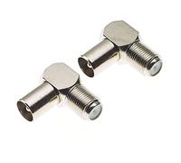 Keple Conector de cable coaxial en ángulo recto, Paquete de 2 - Conector de 75 Ohm tipo F de 90 grados, adaptador RF en forma de L, conectores de cable tipo F para esquinas estrechas