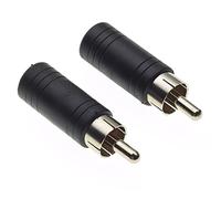 Keple Conector RCA Macho a Conector Hembra estéreo de 3,5 mm y 1/8", Paquete de 2 - Convertidor y Adaptador de Audio para estéreo, amplificadores y receptores A/V