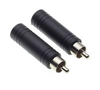 Keple Conector RCA Macho a Conector Mono Hembra de 6,35mm 1/4", Paquete de 2 - Convertidor y Adaptador de Audio para estéreo, amplificadores y receptores A/V