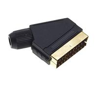 Keple Conector SCART, Chapado En Oro - Conector Macho De 21 Clavijas Para Montaje En Panel Con Marco De Montaje Rectangular Niquelado