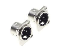 Keple Conector XLR De 3 Polos para Chasis - Conector Macho De 3 Polos para Soldar En Panel para Micrófono Y Altavoz - Paquete De 2
