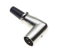 Keple Enchufe XLR Acodado De 3 Polos, 90 Grados, Negro - Enchufe De Audio Macho Para Micrófono DMX, Adaptador Acodado Con Chapa Mellada, Montaje De Cable