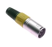 Keple Enchufe XLR De 3 Polos, Amarillo - Enchufe Macho para Micrófono De Audio DMX, Adaptador Mellado, Conector De Construcción Metálica con Carcasa De Plástico