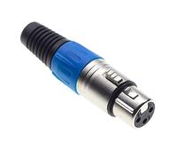 Keple Enchufe XLR De 3 Polos, Azul - Enchufe Hembra para Micrófono De Audio DMX, Adaptador Mellado, Conector De Construcción Metálica con Carcasa De Plástico