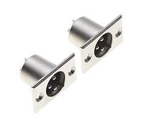 Keple Enchufe XLR De 3 Polos - Conector Macho De 3 Polos para Montaje En Panel con Marco De Montaje Rectangular Niquelado, Toma De Altavoz para Micrófono - Paquete De 2