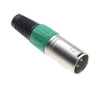 Keple Enchufe XLR De 3 Polos, Verde - Enchufe Macho para Micrófono De Audio DMX, Adaptador Mellado, Conector De Construcción Metálica con Carcasa De Plástico