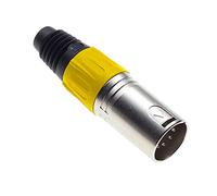 Keple Enchufe XLR De 5 Polos, Amarillo - Enchufe Macho para Micrófono De Audio DMX, Adaptador Mellado, Conector De Construcción Metálica con Carcasa De Plástico