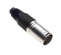 Keple Enchufe XLR De 5 Polos, Negro - Enchufe Macho para Micrófono De Audio DMX, Adaptador Mellado, Conector De Construcción Metálica con Carcasa De Plástico